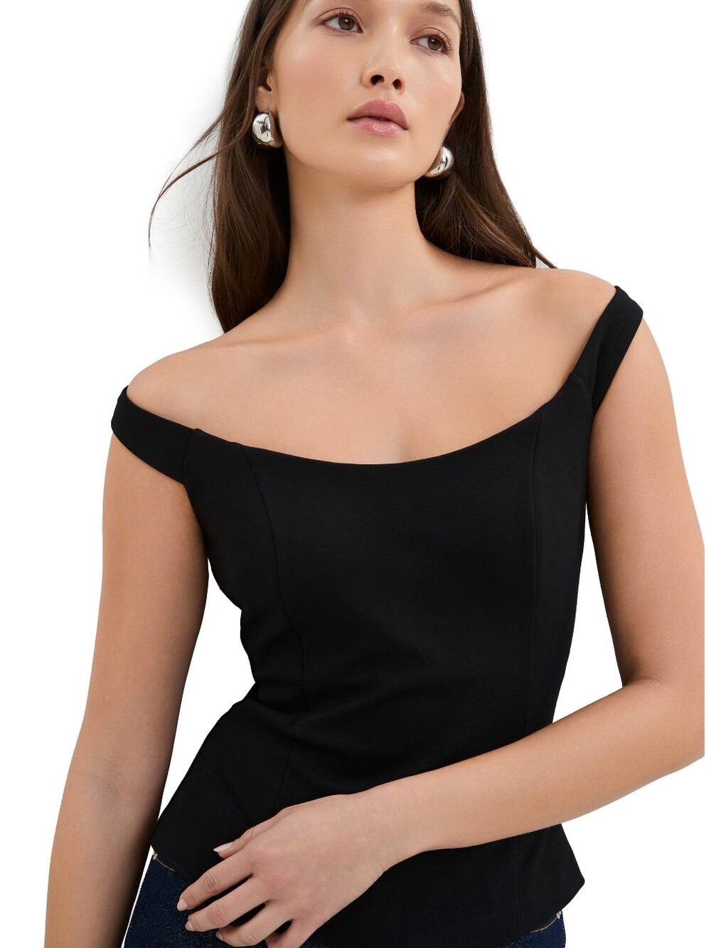 Marcella NYC Eliana Off The Shoulder Top Black XL - Picture 3 of 9